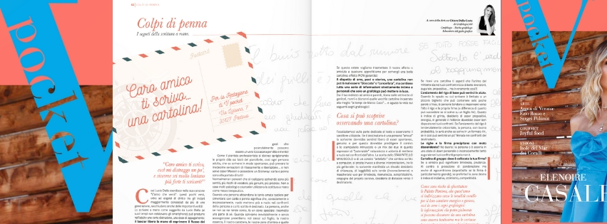 Interpretazione cartolina di Grafologia360 in V Pocket magazine