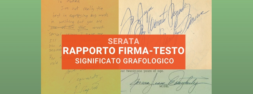 Il significato della firma in rapporto col testo scritto nell'evento di grafologia di Grafologia360