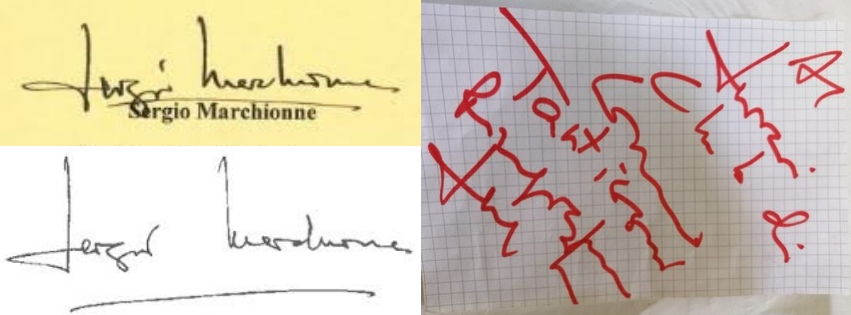 Sergio Marchionne scrittura e firma