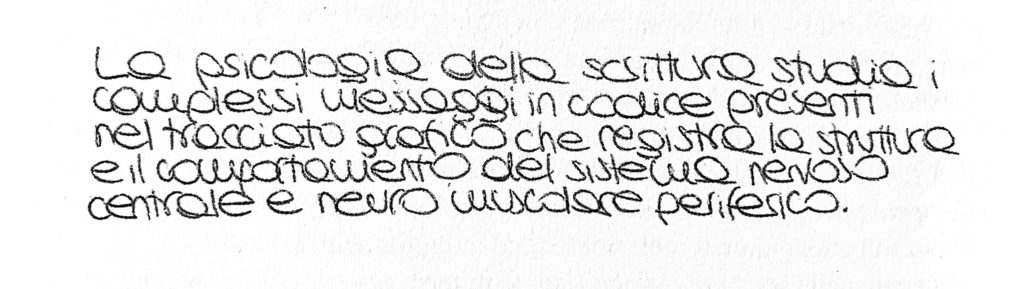 Scrittura ad "occhioni" tratta dal libro "Psicologia della Scrittura" di A.Pizzi